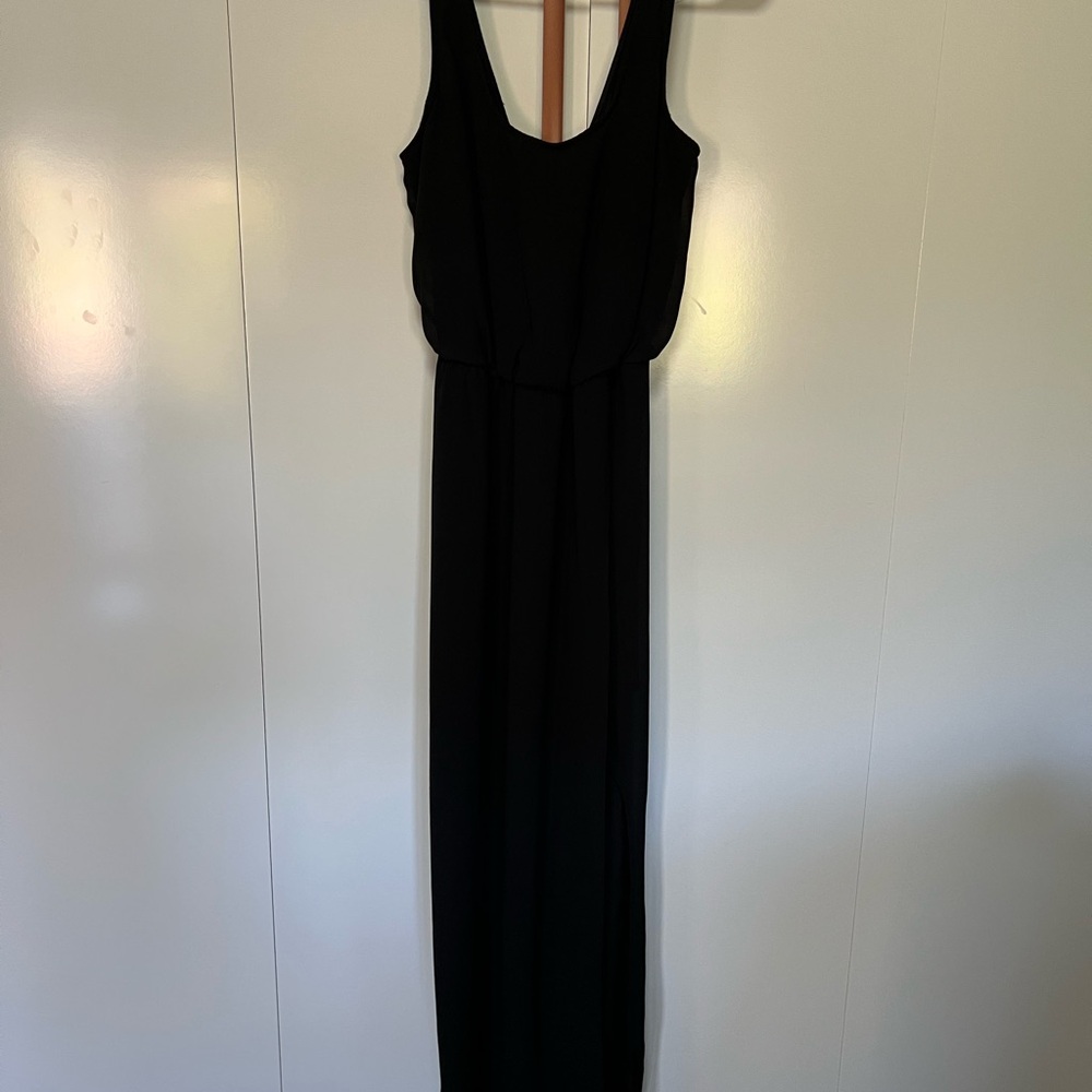 Lush Elegant Black Sheer Maxi Dress